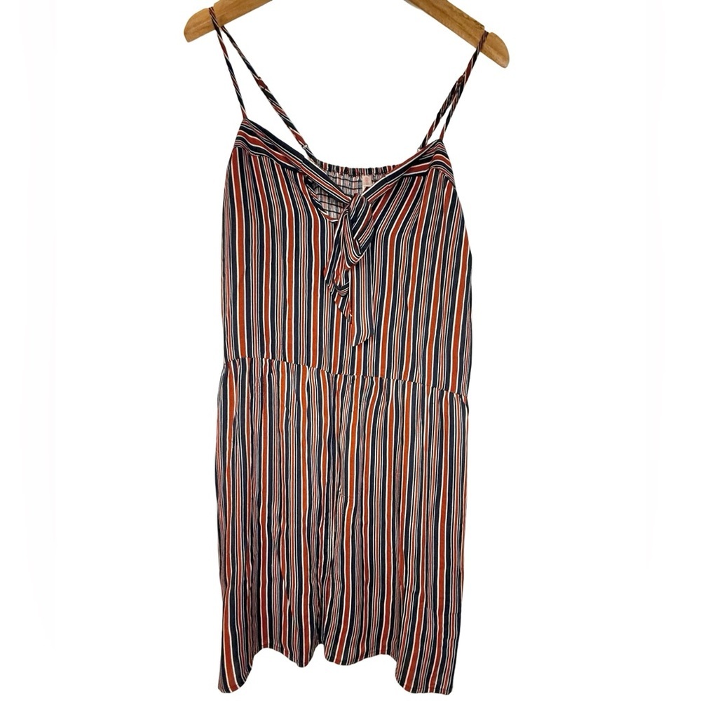 Xhilaration Navy, Rust & White Striped Spaghetti Strap Jumpsuit